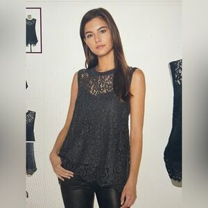 Generation Love Nia Lace Tank Top Charcoal Gray Size Medium NWOT
